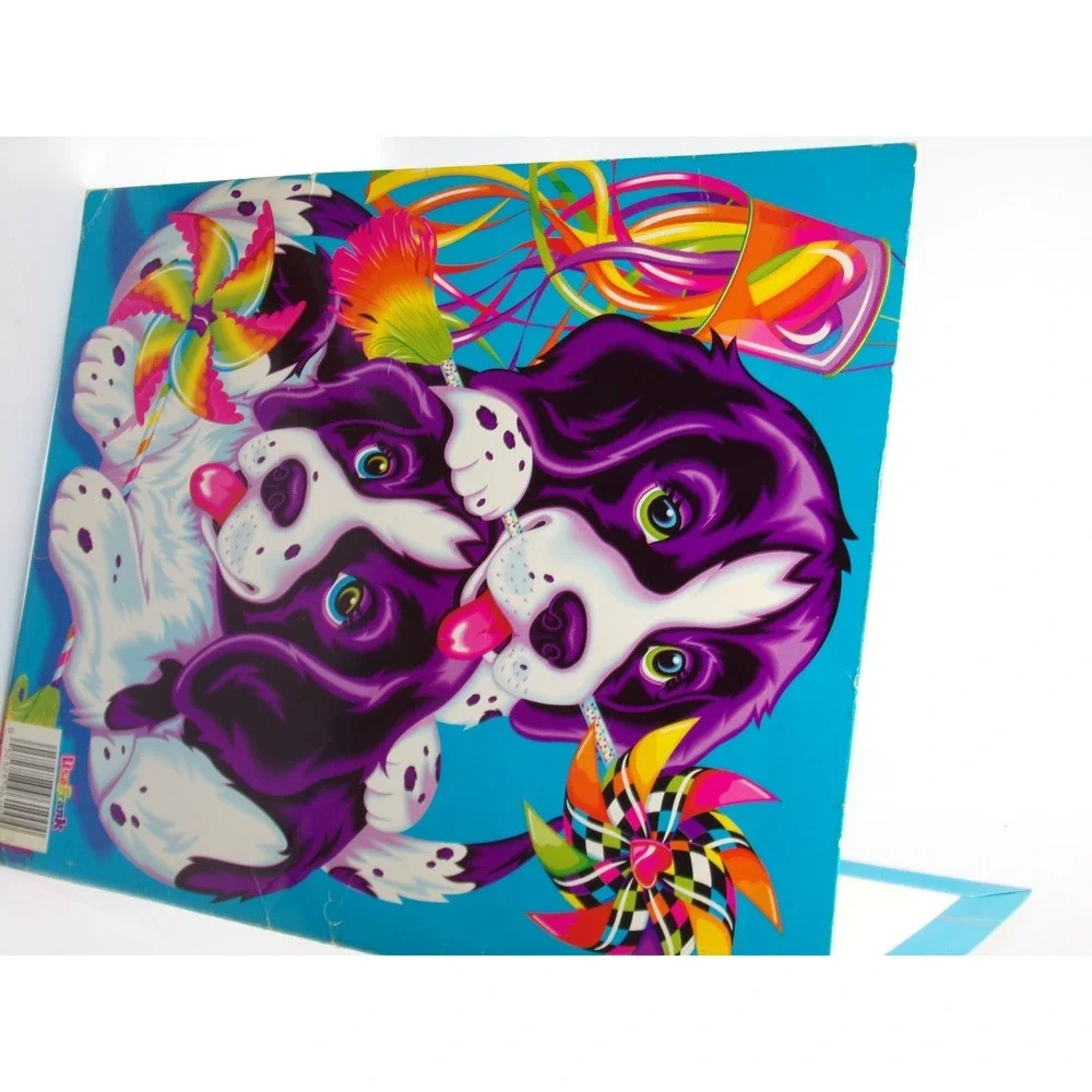 Vintage Lisa Frank Violet & Velvet Spaniel Dogs 2 Pocket Folder
